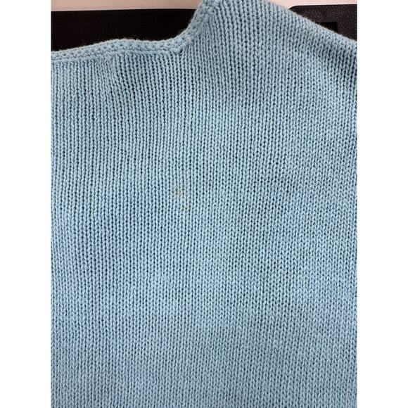 Vintage Tropical Toucan Sweater Womens L Blue Button Up Resort Florida Vacation - Picture 15 of 16